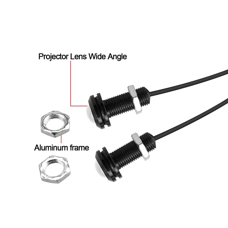 LEADTOPS 10Pcs 18mm 12V Eagle Eye LED Car Fog DRL Daytime Running Light Backup Reverse Tail Rock Lights Small bulb (White, Black Case) - Image 4